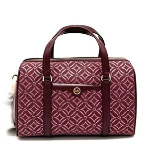 Michael Kors Medium Travel Duffle Satchel Bag Ox Blood Multi